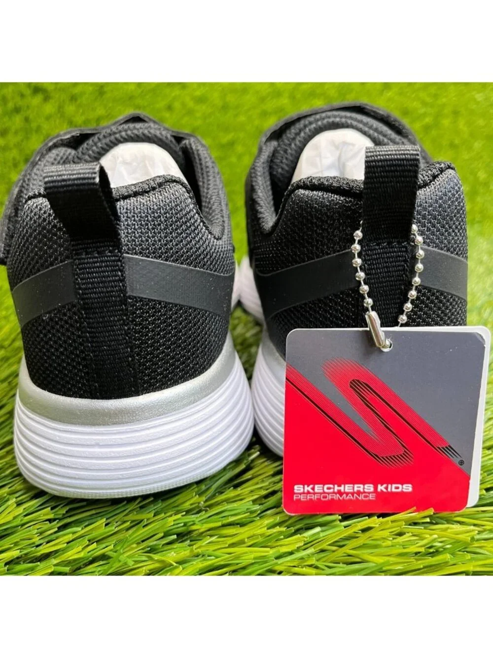 Skechers GO Run 400 V2 Watix Boys Size 1Y Black Athletic Running Shoes Sneakers